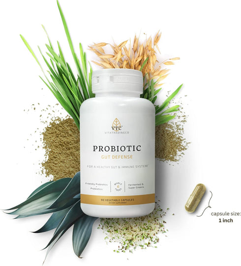 VitaTradingCo. Probiotic Gut Defense, 1 Billion CFU with Whole Food Base, 90 Capsules for Gut Health