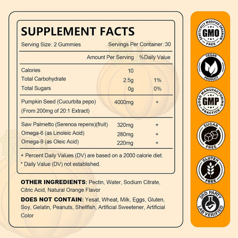 JOVITHEA 2 Pack Gummies 6 9, 120 Count Pumpkin Seed Oil with Saw Palmetto, Organic Pumpkin Seed Oil Supplement for Hair