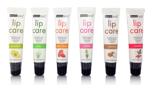 Hydrating Lip Care Set of 6 Flavors with Natural Extracts and Moisturizing Vitamin E
