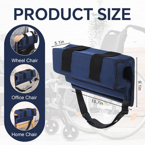 ROYALAY Wheelchair Armrest Pads, Lateral Support Anti-Rollover for Wheelchair with Adjustable Strap, High-Density Foam