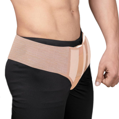 Wonder Care Inguinal Hernia Support Truss Brace for Single/Double Hernia with Adjustable Groin Straps, Medium