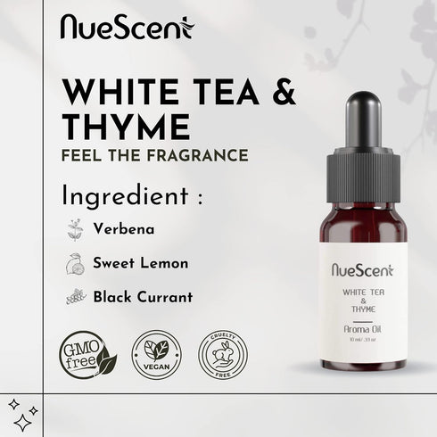 White Tea & Thyme Aroma Oil for Scent Diffusers - 10 Milliliter