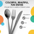 Disposable Silver Plastic Forks, 100 Pcs Heavy Duty Silver Plastic Cutlery, Exquisite Disposable Flatware