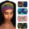 Wide Headbands Stretch Turban Knotted Hairbands, Elastic Yoga Workout Sweatband for Women, 4 Pcs (Set A)