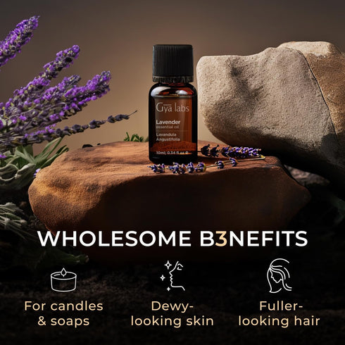 Set Set 2x0.34 oz Rose Geranium Essential Oil for Skin & Lavender Essential Oil for Diffuser - Aromatherapy Grade
