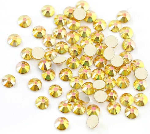 Towenm 3000 Pieces Flatback Rhinestones for Nails, 2mm Glue Fix Glass Flat Back Crystals for Nail Art, Metal