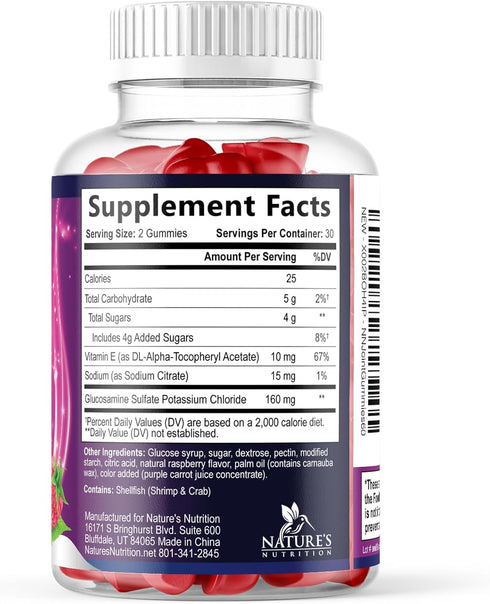 Gummies 60 Gummies Joint Support - Glucosamine Plus Vitamin E Nature's Joint Support Supplement for Occasional