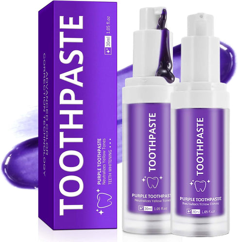 Smddx Purple Toothpaste for Teeth Whitening |Purples Teeth Whitening Kit |Stain Removal &