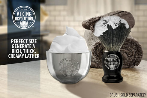 Viking Revolution Stainless Steel Shaving Soap Bowl, Unbreakable Shaving Mug for Cream & Soap