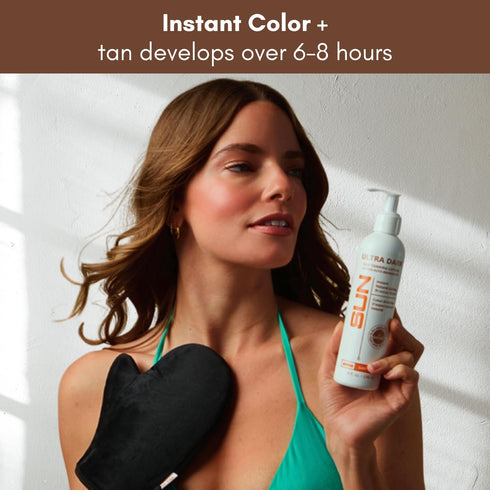 Sun Laboratories By Giesee Ultra Dark Sunless Tanning Lotion, 8 oz - Organic Self Tanner for Body, Face, and Leg