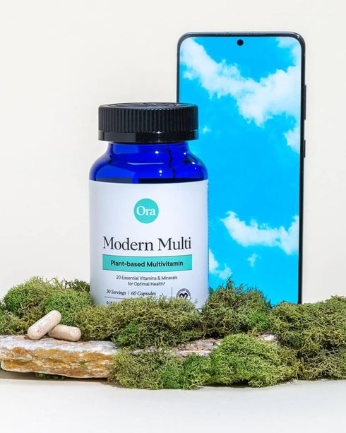 Ora Organic Plant Based Multivitamin for Women and Men, Bluelight Protection - Brain, Eye, Energy, Immune, Skin, Hair,