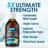5X Ultimate Strength High EPA Omega-3 Liquid with DHA and Vitamin D - Wild Caught Fish Oil Supplements, 7.60 Fl Oz Lemon