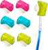 Framendino 6 Pack Toothbrush Head Covers, Caps Holder Case Protector Box with Suction Cup for Bathroom Travel