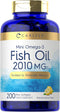 Carlyle Mini Fish Oil Softgels, 2010 mg, 200 Omega-3 Pills, Non-GMO & Gluten Free Supplement