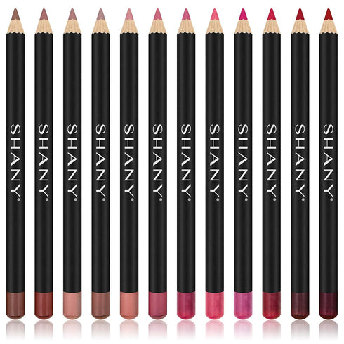 SHANY Dreamy Dozen Matte Lip Liner Set, Vegan Long-Lasting Professional Velvet Pencils, Pack of 12
