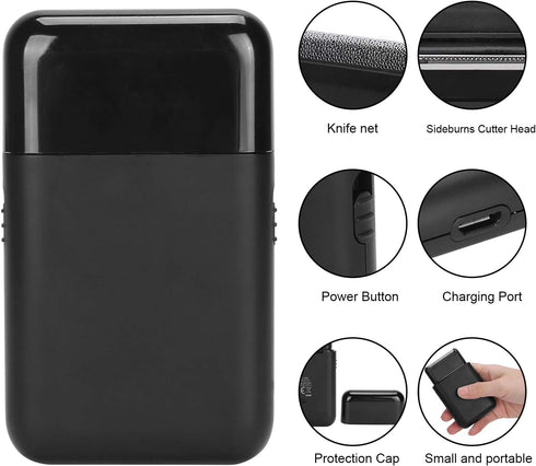 Travel Shaver USB-C, USB Rechargeable Men's Electric Shaver, Ultra Thin Razor for Beard and Sideburns