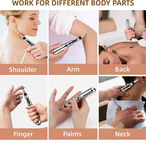 5-in-1 Massage Acupuncture Pen - Electronic Pain Relief Therapy, Meridian Energy Massager with Gel