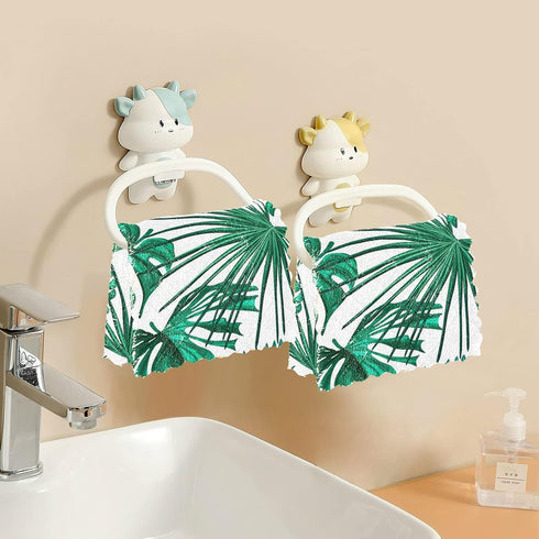 SUABO Monstera Palm Tree Leaf Kitchen Towels, 6 Pack Reusable Cleaning Dish Cloths for Kitchen