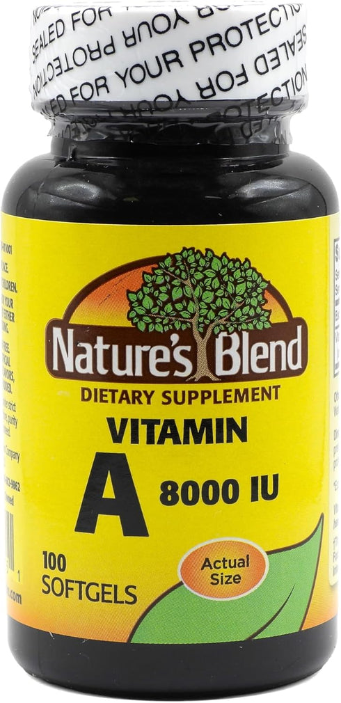 Nature's Blend Vitamin A 8,000 IU, 100 Softgels