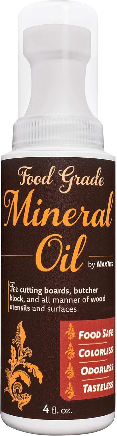 Easy-Applicator Mineral Oil for Cutting Boards and Wood Care, Ultrapure Food Grade, 4oz with Foam Applicator Tip, 2