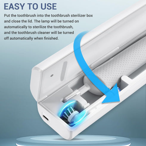 Portable Electric Toothbrush Case, Rechargeable Travel Toothbrush Cleaner Case for Most Electric and Manual Toothbrushes