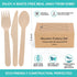 (500 Count) 100% Compostable Wooden Cutlery Set | Disposable Wooden Cutlery Set - Alternative to Plastic, Eco Friendly, Biodegradable - 200 Wood Spoons, 200 Wood Forks, 100 Knives Disposable Utensils by EZYLINKER
