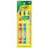Set 3+, 3 Count GUM Crayola Marker Childrens Toothbrush, Soft Bristled Kids Toothbrush Age Suction Cup Base