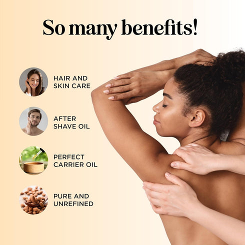 Cold Pressed Sweet Almond Oil - 16oz Pure Sweet Almond Oil for Skin Care and Moisturizing Body Oil