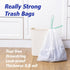 8 Gallon Drawstring Garbage Bags, 0.8 Mil Ultra Strong Medium Kitchen Trash Bags, 50 Count, White, Unscented