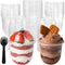 Jnnzzggu 50 Pack 12oz Clear Plastic Cups with Dome Lids and Sporks No