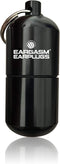 Eargasm Black Keychain Earplug Travel Case, Convenient Waterproof Container for Ear-Plugs, Pills, and Small Items