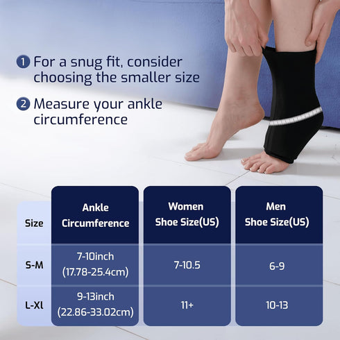 Ankle Ice Pack Wrap for Swelling - Hot/Cold Therapy for Foot Pain Relief, Plantar Fasciitis, Achilles Tendonitis,