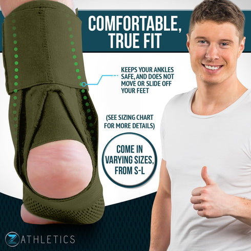 Z ATHLETICS Zenith Ankle Brace, Adjustable Lace Up Support for Running, Basketball, Injury Recovery