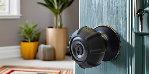 Enjoy Cover - Silicone Door Knob Grips Nonslip Maximum Grip for Arthritis & Senior Living Aids, 4 Pack (Black)
