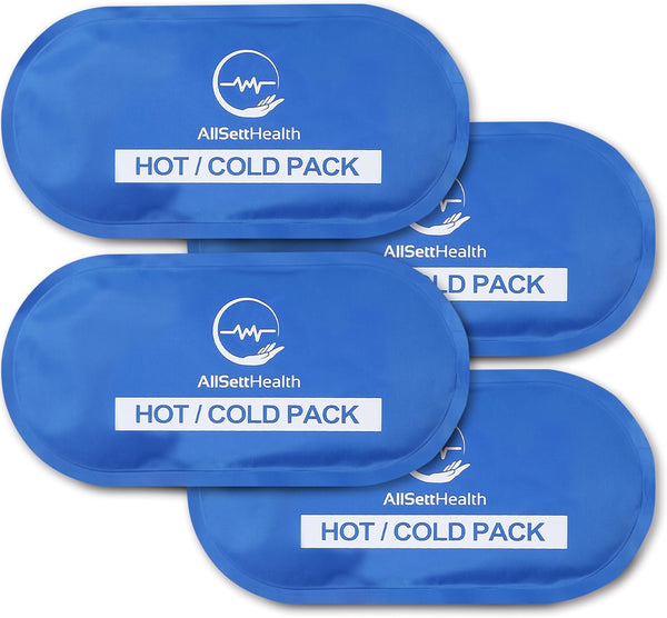 Reusable Hot and Cold Gel Ice Packs for Injuries, Cold Compress, 10.5 in Long x 5 in Wide, 4 Pack Blue