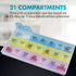 Weekly Pill Organizer - 21 Day Pill Planners for Vitamins, Pills & Medication, Easy to Read & Travel Friendly