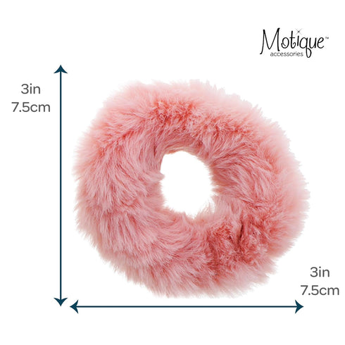 Small Fuzzy Fur Scrunchies, Furry Pony Holder - Set of 2 in Mauve