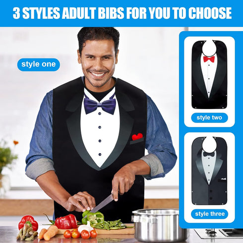 Washable Adult Bibs with Crumb Catcher - Reusable Clothing Protectors for Men & Seniors
