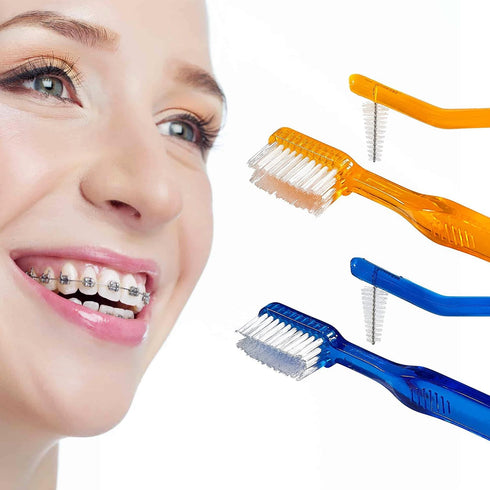 Toothbrush for Braces, Soft Head Braces Toothbrush, V Trimmed Design 2-Pack for Quick Orthodontic Cleaning