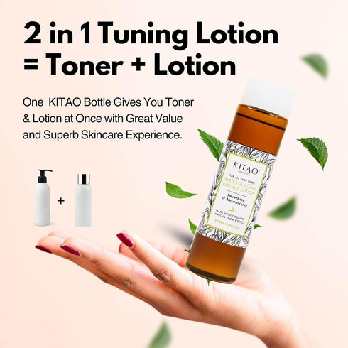 KITAO Hydrating & Moisturizing Face & Body Toner Lotion, Organic 2-in-1 Hydration Facial Body Toner Lotion from Japan, Anti-Aging Matcha Moisturizer 6.7 fl oz/ 200ml