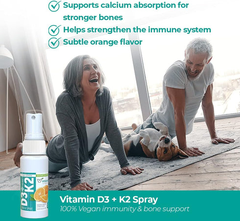 Vegan Life Nutrition Vitamin D3 and K2 Oral Spray Supplement - 0.65 Ounce
