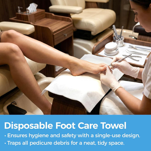 RAQEHO 50 10.6"X11.8" Nail Care Towels for Manicure and Pedicure, Toallas Para Pedicura Spa, Nail and Foot Mat