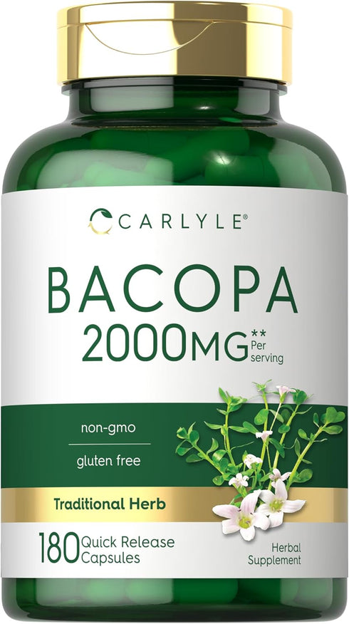 Carlyle Bacopa Monnieri Capsules, 180 Capsules, Gluten Free Supplement