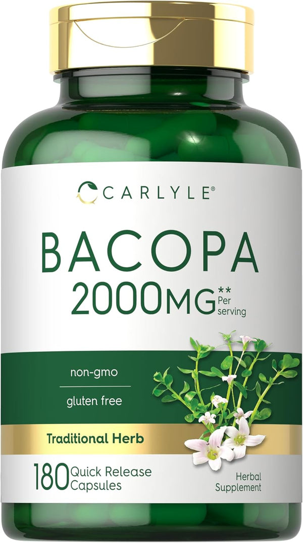 Carlyle Bacopa Monnieri Capsules, 180 Capsules, Gluten Free Supplement