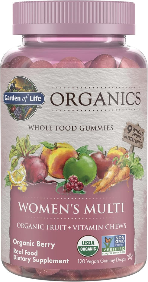 Garden of Life Organics Women's Gummy Vitamins - Berry - Certified Organic,