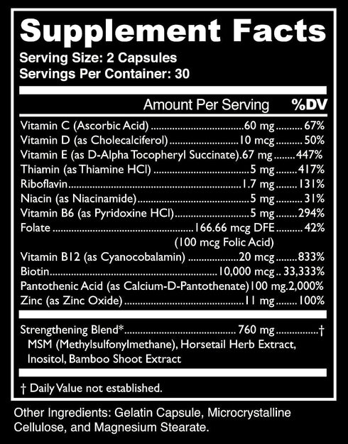 Bossman Boss Booster Supplement – 60 Capsules – MSM and 10,000 MCG Biotin for Beard Growth