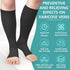 Owcorowan 3 15-20 mmhg Pairs Open Toe Compression Socks for Men & Women - Knee High Stockings for Circulation Support