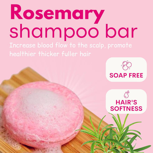 Shampoo Bar Pack 3 - Ginger, Rosemary & Rice Water - pH Balanced Hair Growth Solid Soap