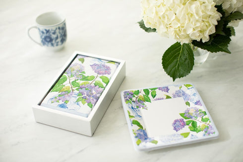 Packs 15 Caspari Hydrangeas and Porcelain Paper Guest Towel Napkins - Two