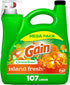 Gain + Aroma Boost Liquid Laundry Detergent, Island Fresh Scent, 154 fl oz, 107 Loads, HE Compatible